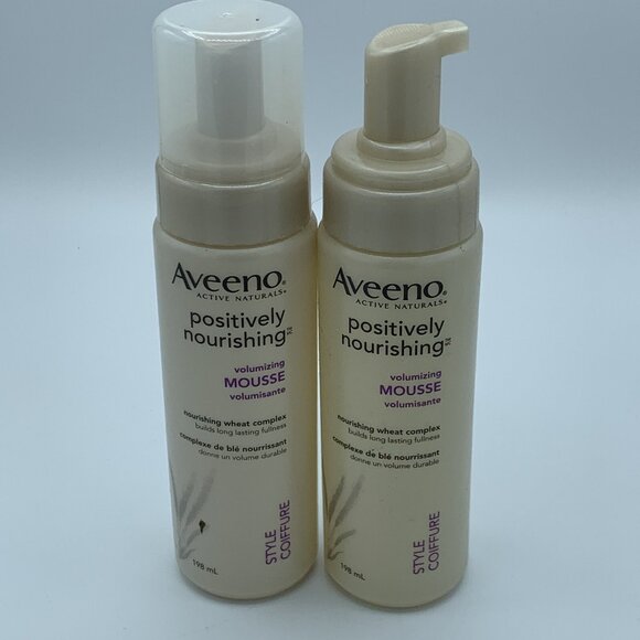 Aveeno Positively nourishing Volumizing Mousse Foam 198ml (Lot of 2) - Picture 1 of 5